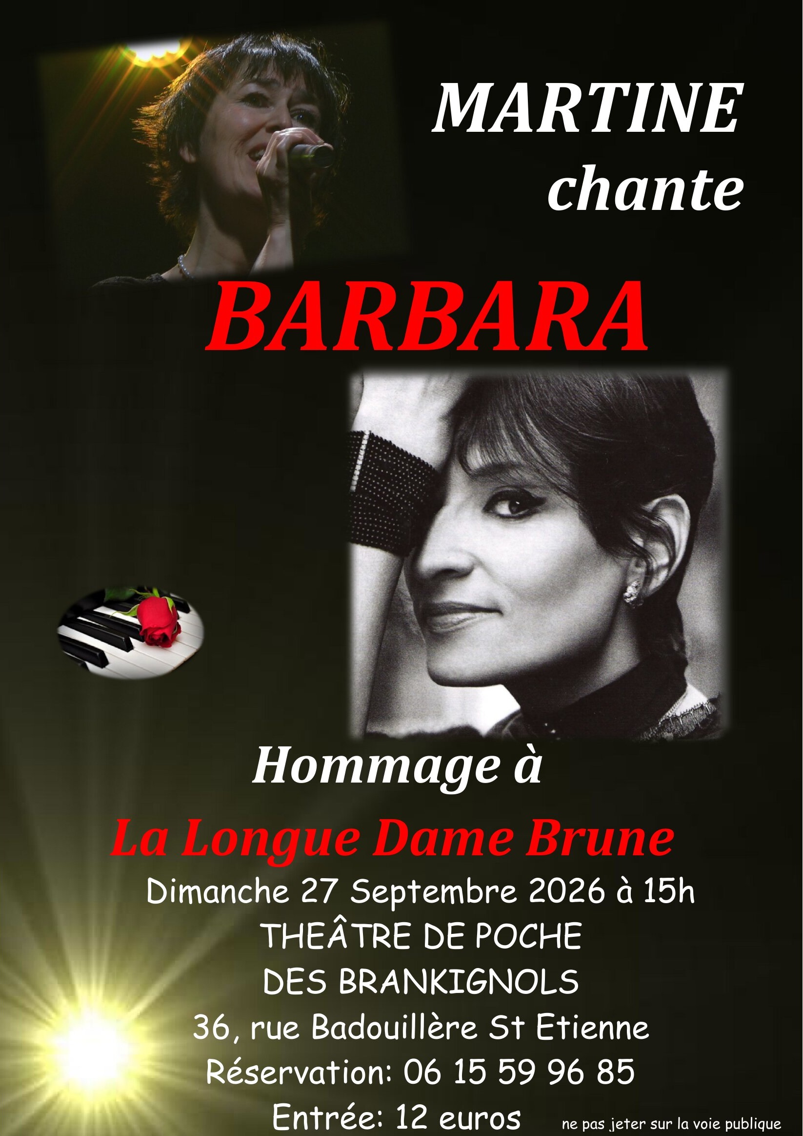 Affiche Spectacle "Martine chante Barbara" (27 septembre 2026)